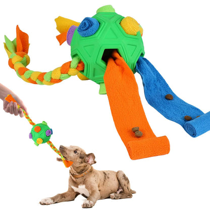 Upgrade Your Dog's Playtime with the Unbreakable Snuffle Ball - Interactive Foraging Toy for Treats and Slow Feeding