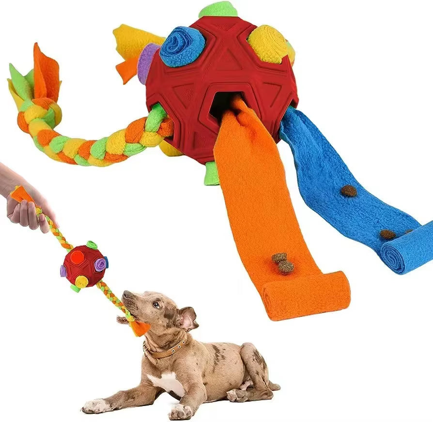 Upgrade Your Dog's Playtime with the Unbreakable Snuffle Ball - Interactive Foraging Toy for Treats and Slow Feeding