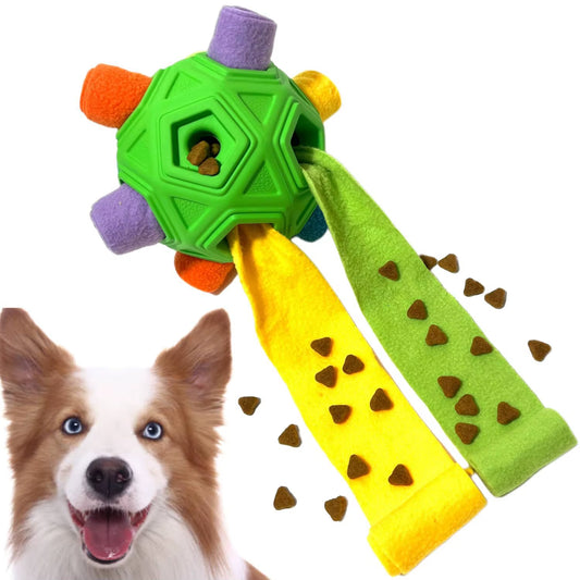 Upgrade Your Dog's Playtime with the Unbreakable Snuffle Ball - Interactive Foraging Toy for Treats and Slow Feeding